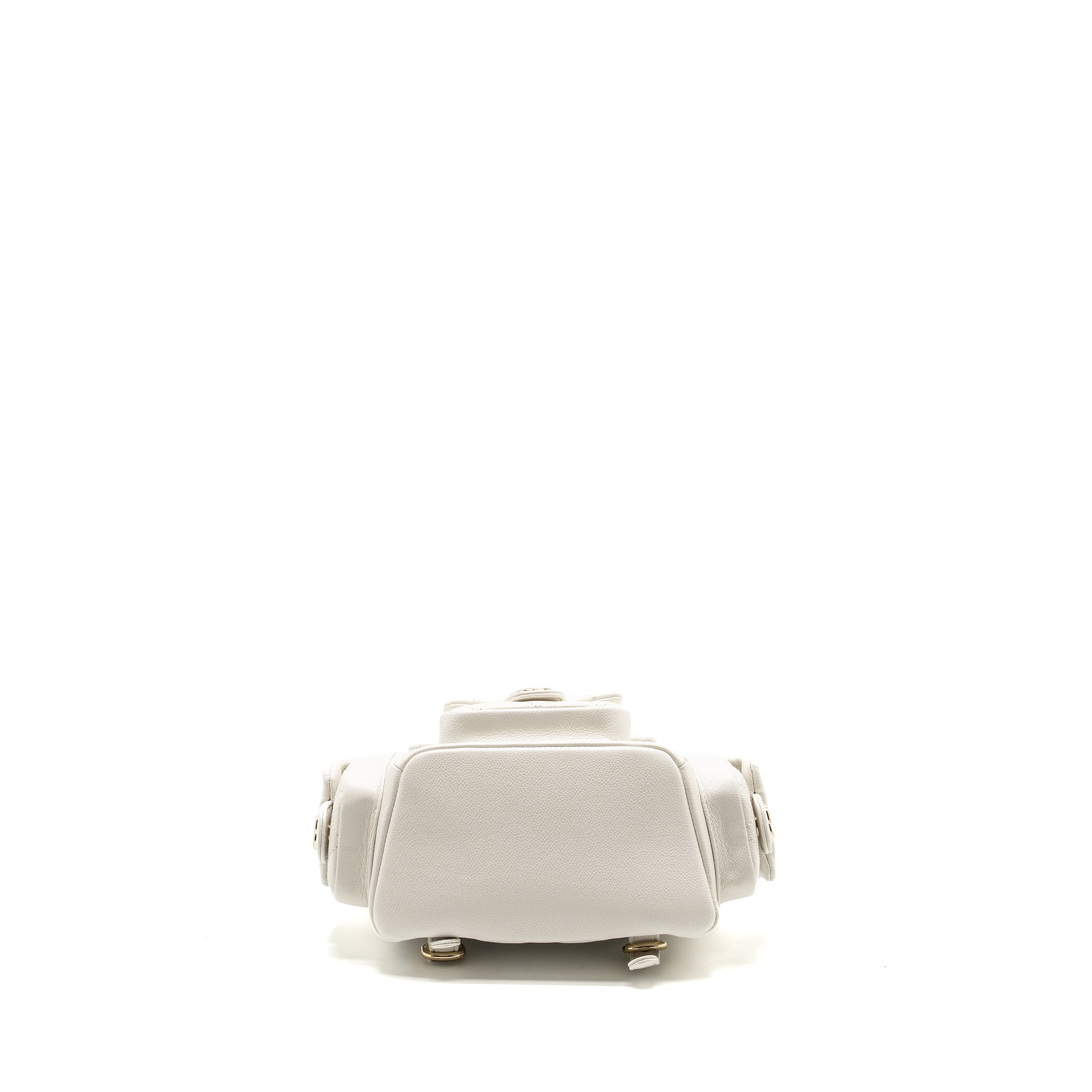 23K TRIPLE POCKET MINI BACKPACK CAVIAR WHITE LGHW (MICROCHIP)