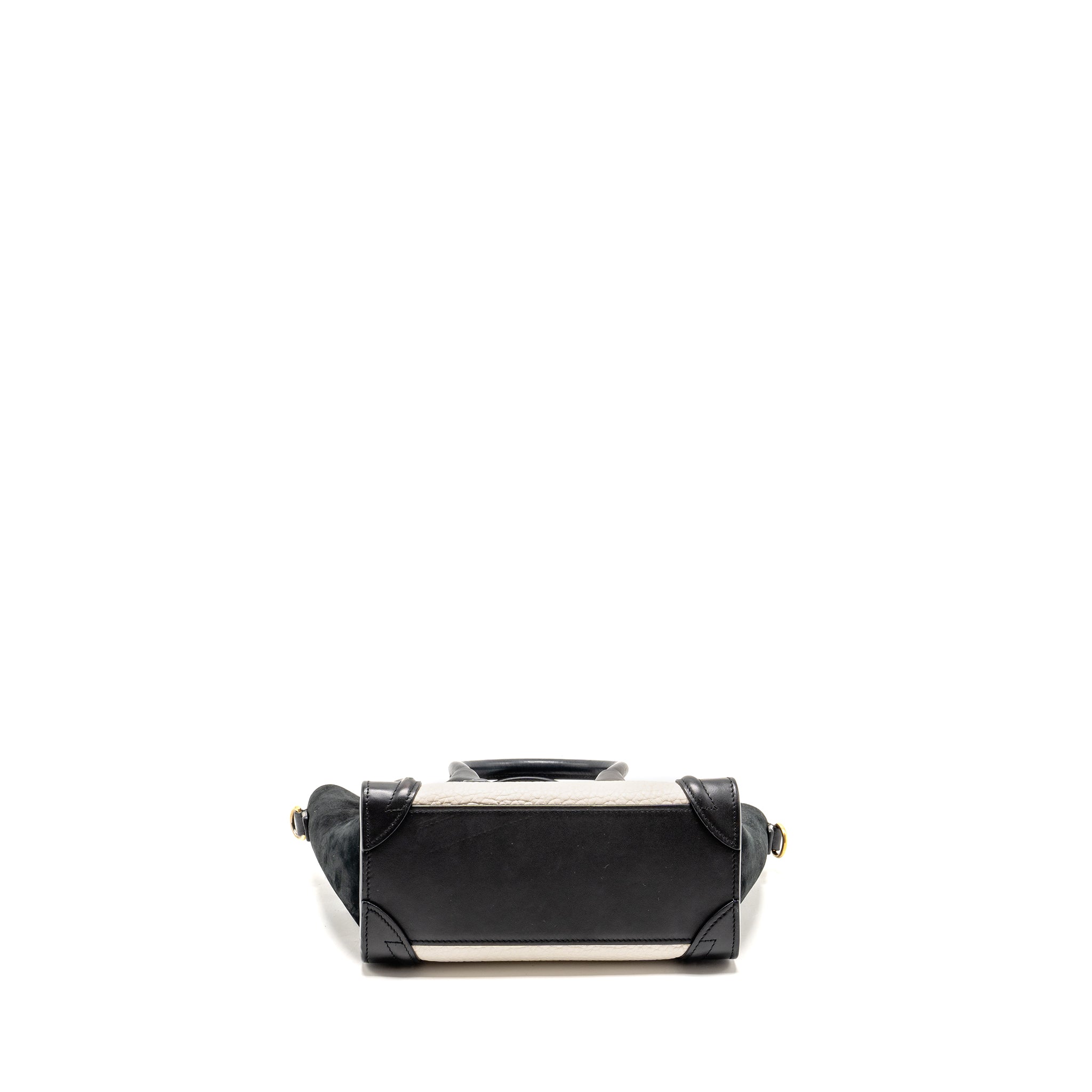 NANO LUGGAGE BAG CALFSKIN BLACK / WHITE GHW