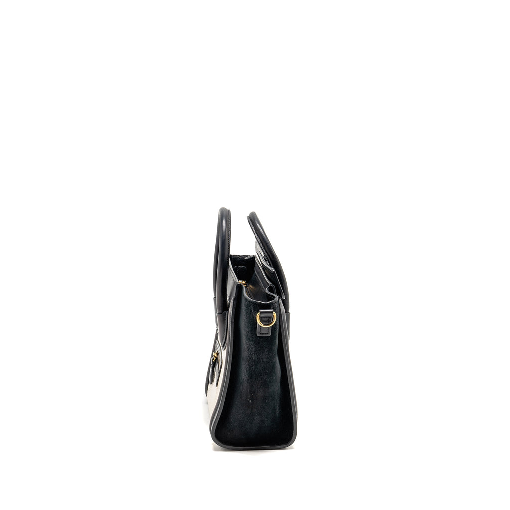 NANO LUGGAGE BAG CALFSKIN BLACK / WHITE GHW