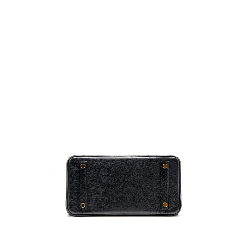 HERMES BIRKIN 25 OSTRICH BLACK GHW