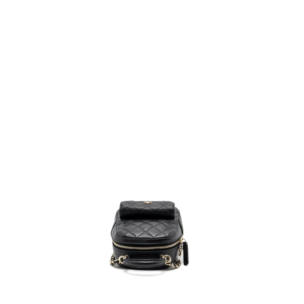 24C MINI BACKPACK / CROSSBODY BAG CAVIAR BLACK LGHW (MICROCHIP)