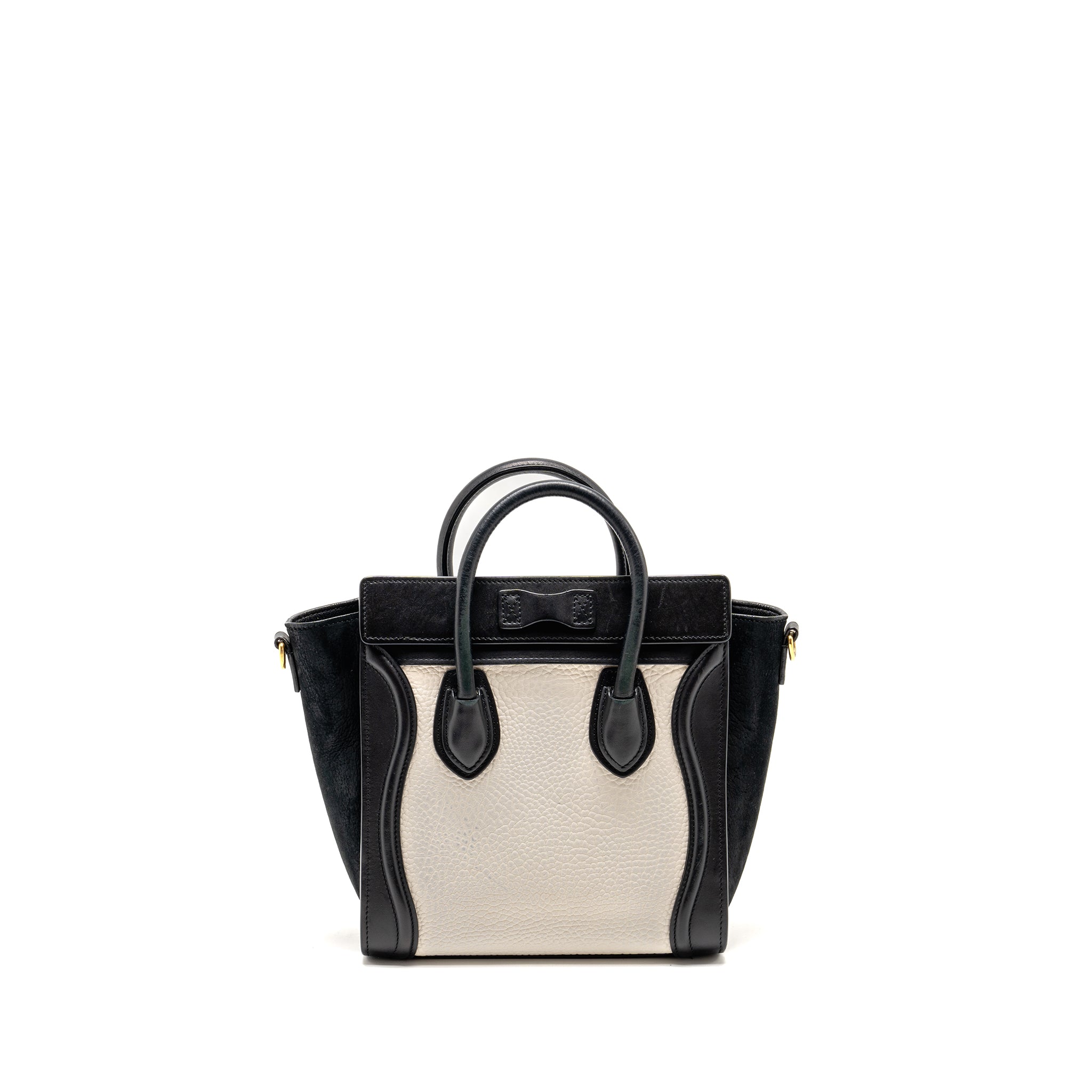 NANO LUGGAGE BAG CALFSKIN BLACK / WHITE GHW