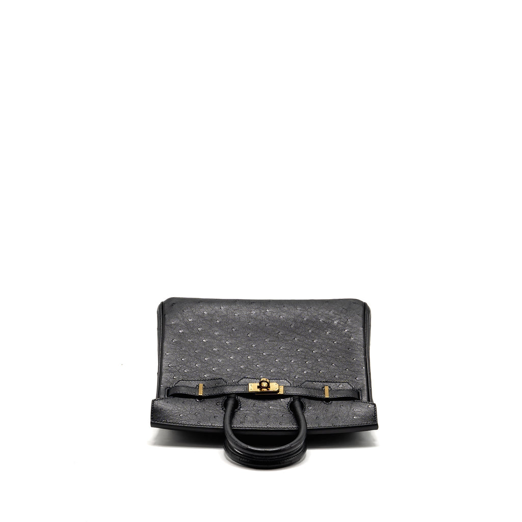 HERMES BIRKIN 25 OSTRICH BLACK GHW