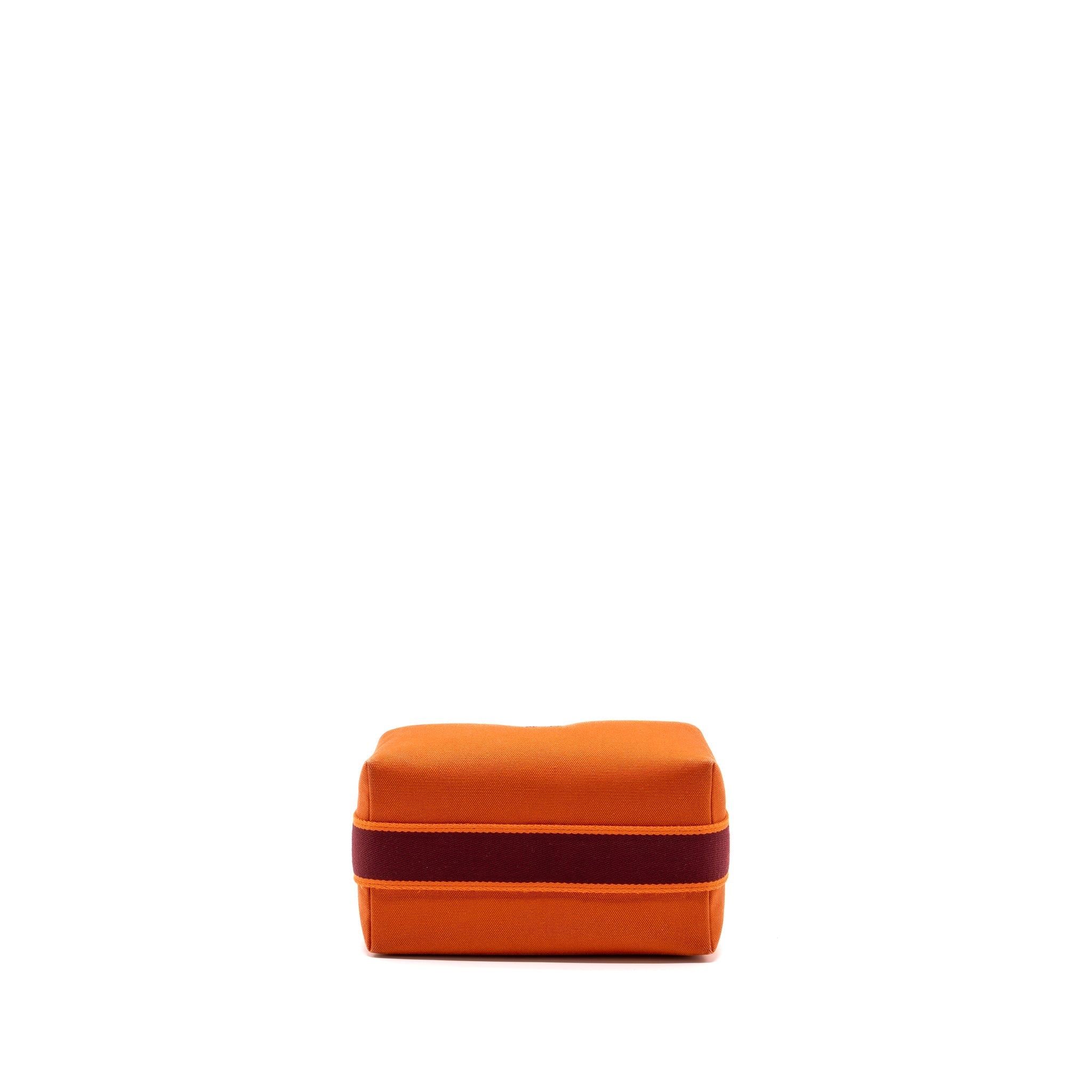 TROUSSE DE TOILETTE BRIDE A BRAC PM TRAVEL POUCH CANVAS ORANGE FEU SHW