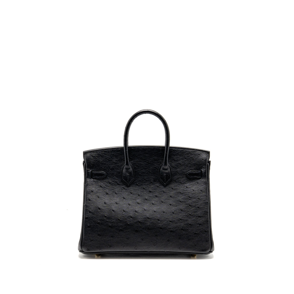 HERMES BIRKIN 25 OSTRICH BLACK GHW