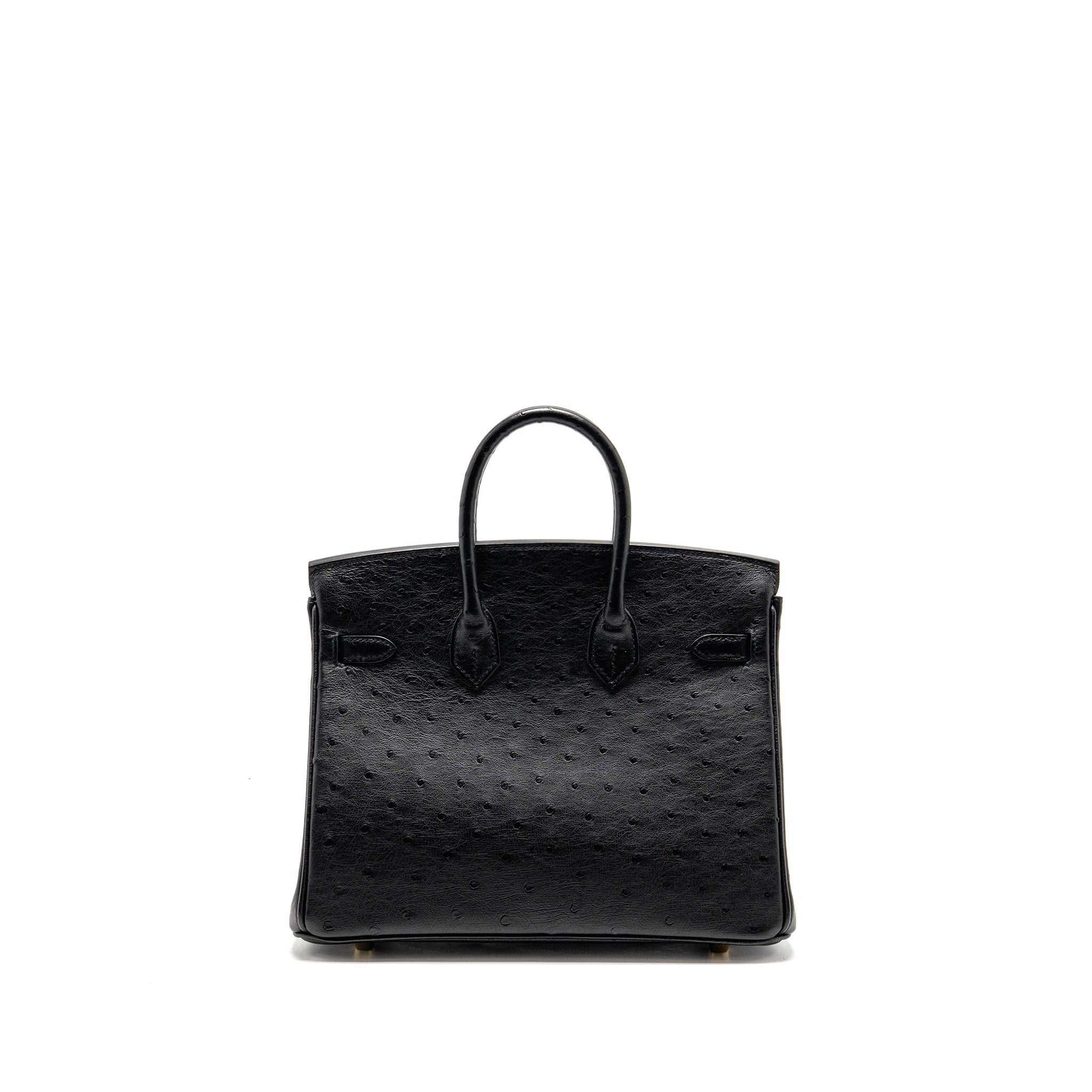 HERMES BIRKIN 25 OSTRICH BLACK GHW