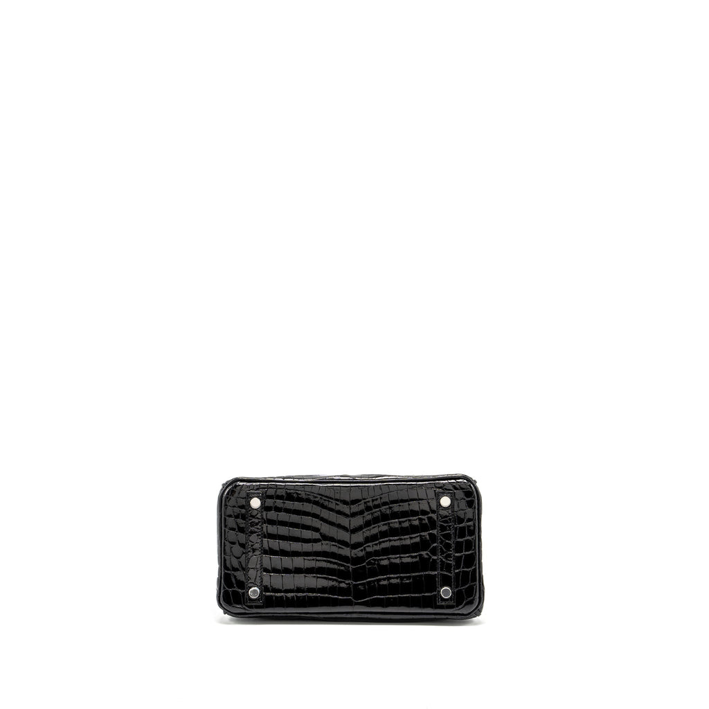 HERMES BIRKIN 25 SHINY CROCODILE NILOTICUS BLACK SHW