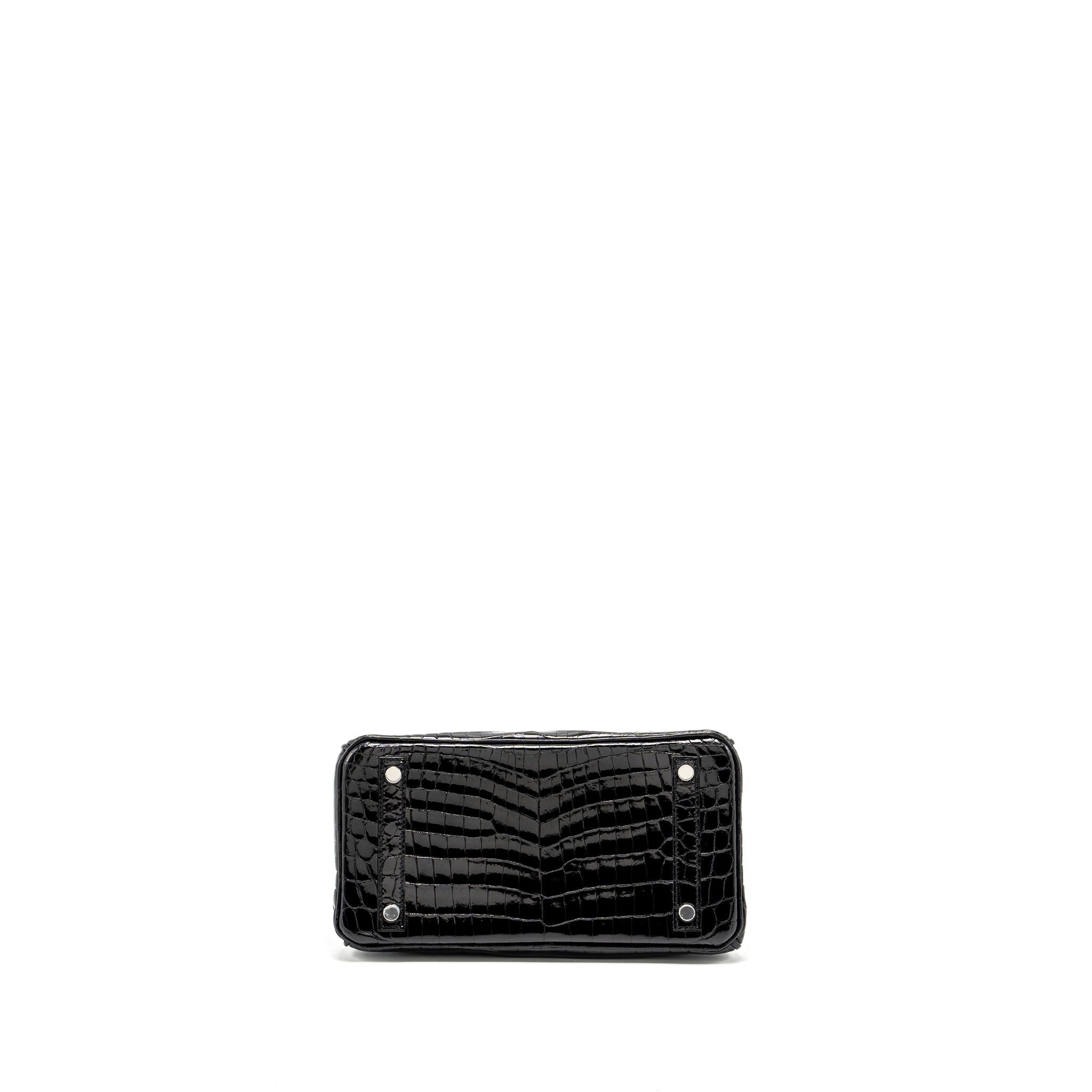 HERMES BIRKIN 25 SHINY CROCODILE NILOTICUS BLACK SHW