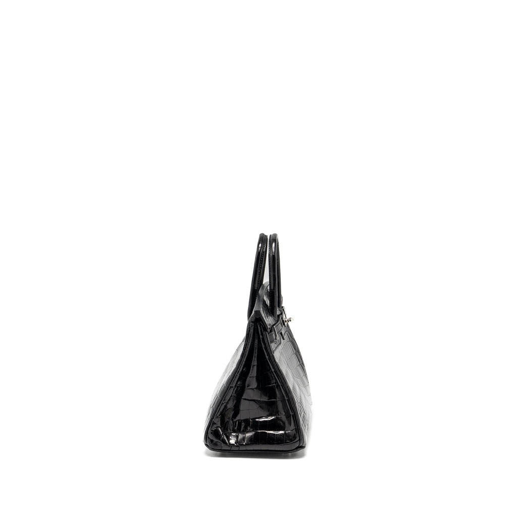 HERMES BIRKIN 25 SHINY CROCODILE NILOTICUS BLACK SHW