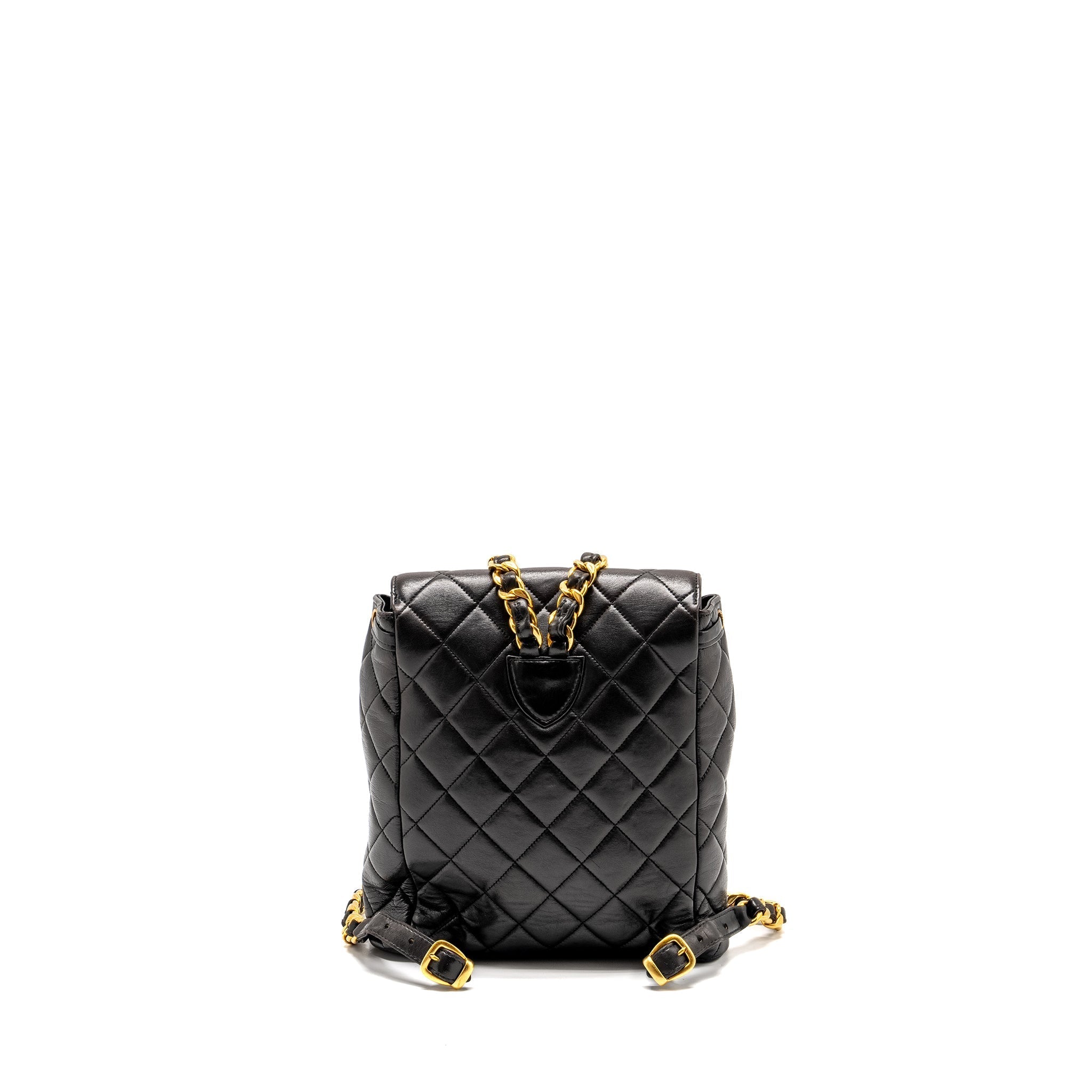 VINTAGE DUMA BACKPACK LAMBSKIN BLACK GHW