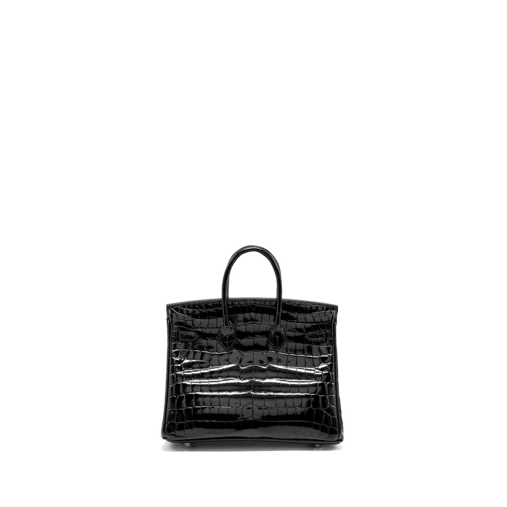 HERMES BIRKIN 25 SHINY CROCODILE NILOTICUS BLACK SHW