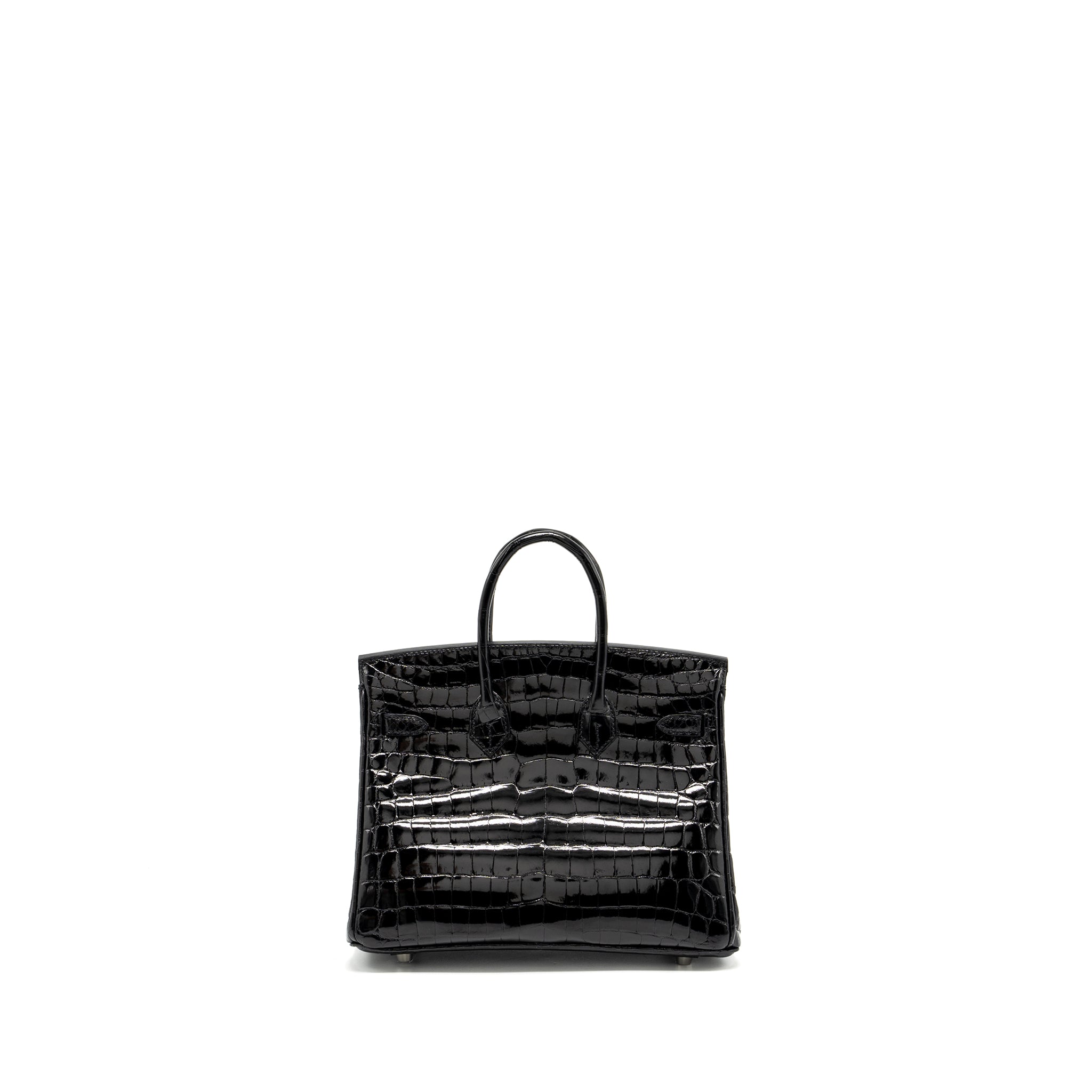 HERMES BIRKIN 25 SHINY CROCODILE NILOTICUS BLACK SHW