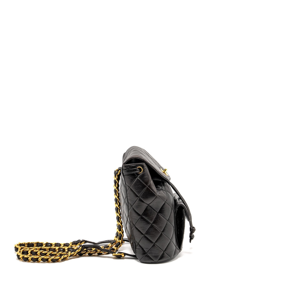 VINTAGE DUMA BACKPACK LAMBSKIN BLACK GHW
