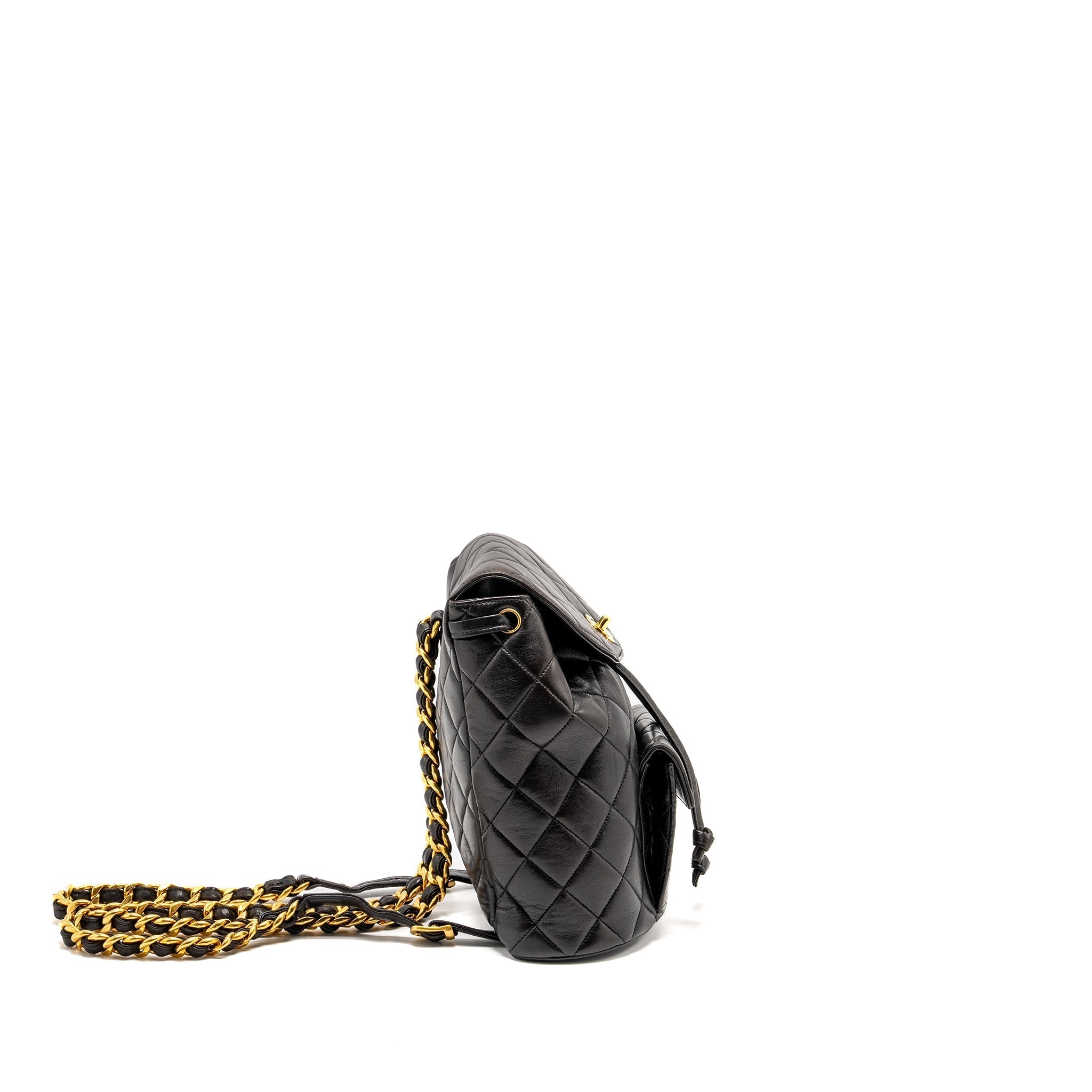 VINTAGE DUMA BACKPACK LAMBSKIN BLACK GHW