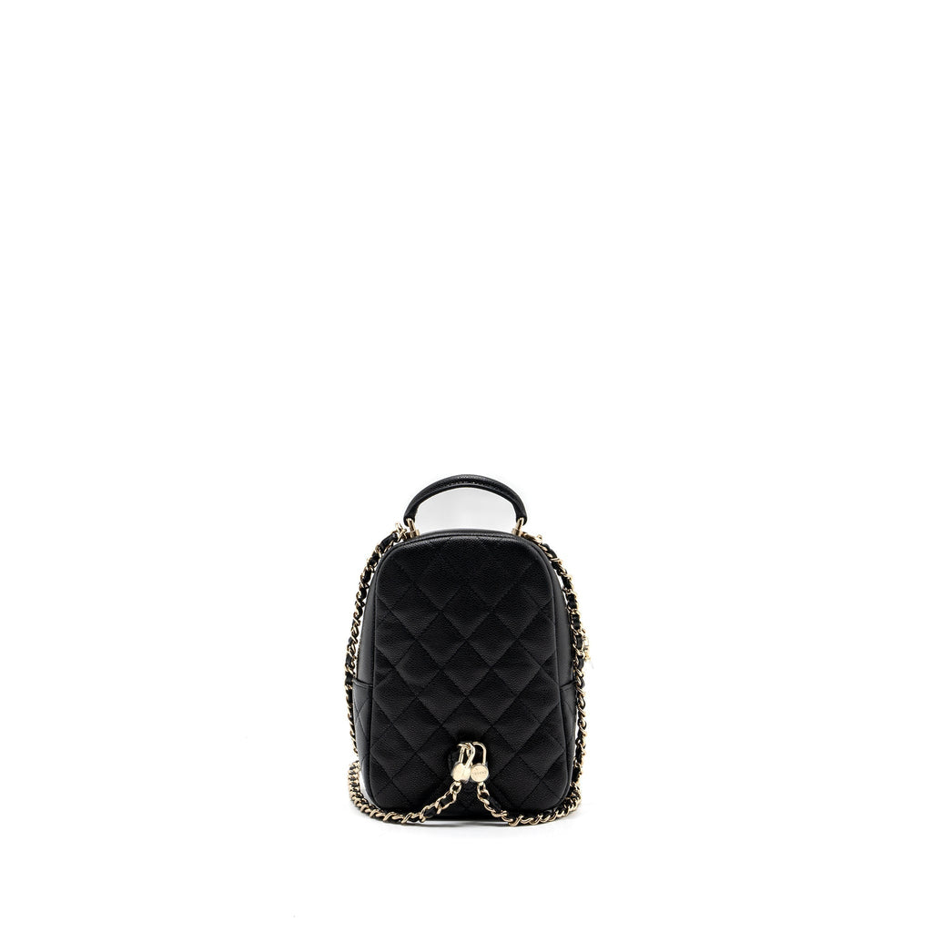 24C MINI BACKPACK / CROSSBODY BAG CAVIAR BLACK LGHW (MICROCHIP)