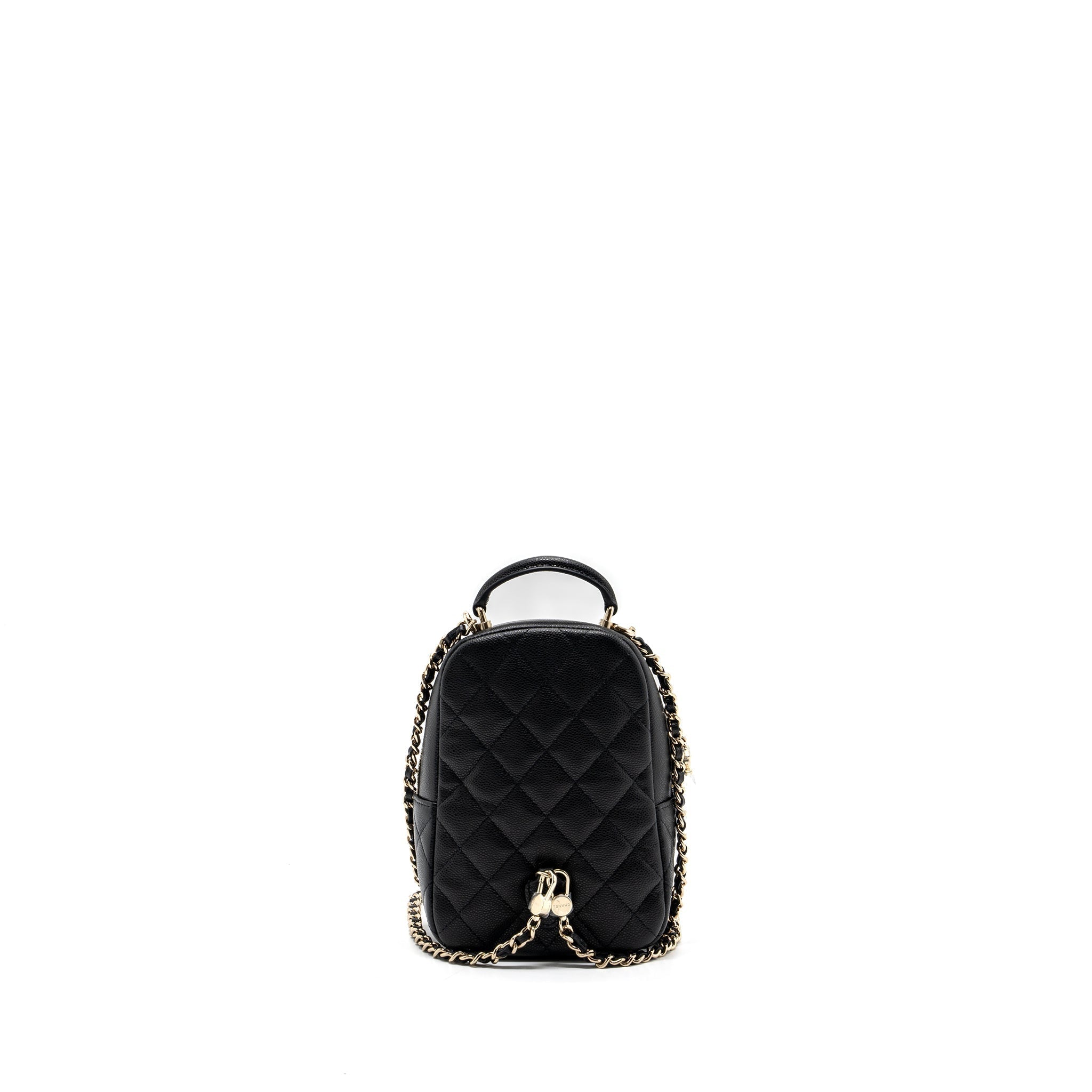 24C MINI BACKPACK / CROSSBODY BAG CAVIAR BLACK LGHW (MICROCHIP)