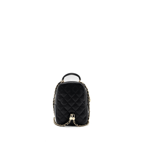 24C MINI BACKPACK / CROSSBODY BAG CAVIAR BLACK LGHW (MICROCHIP)
