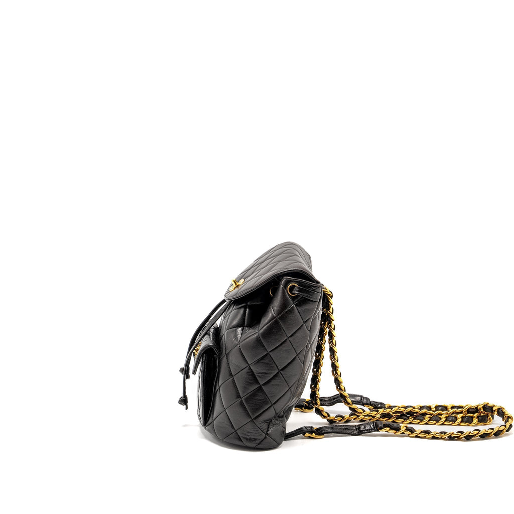 VINTAGE DUMA BACKPACK LAMBSKIN BLACK GHW