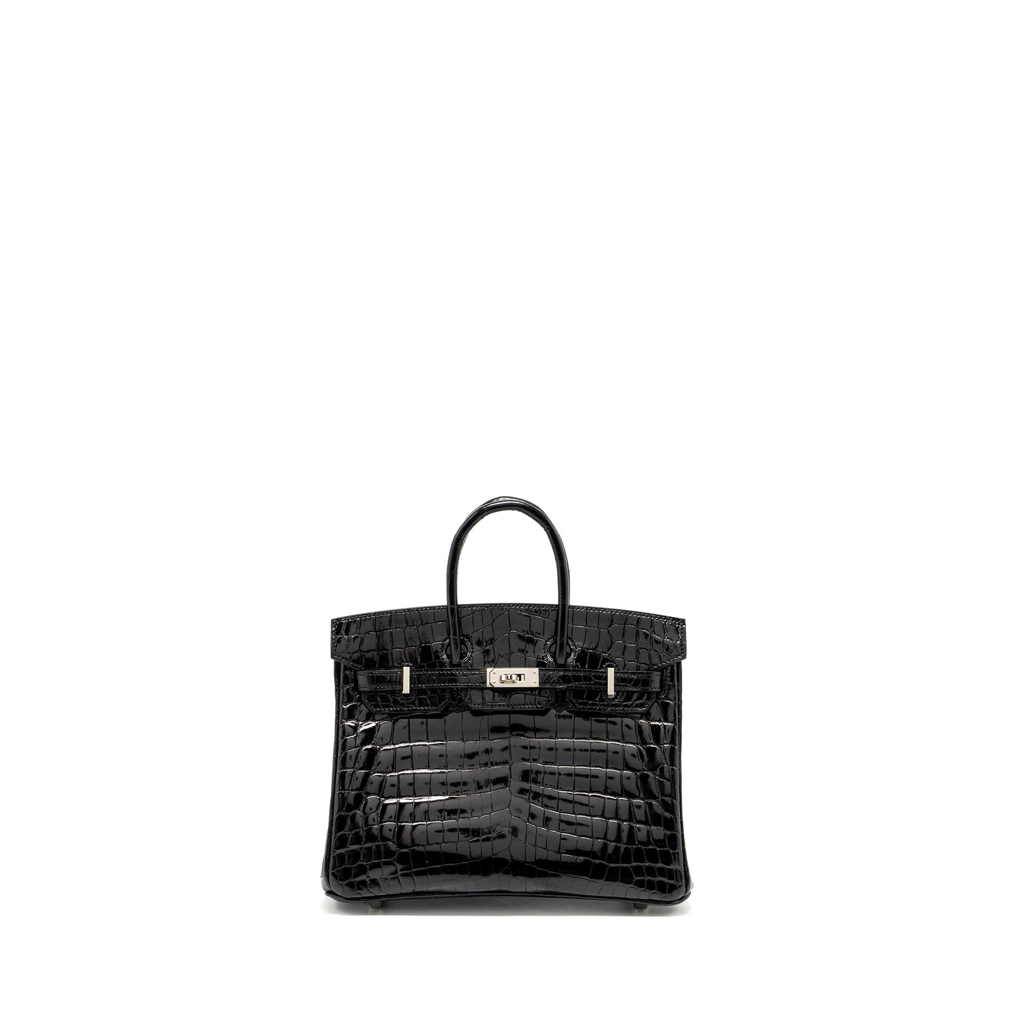 HERMES BIRKIN 25 SHINY CROCODILE NILOTICUS BLACK SHW