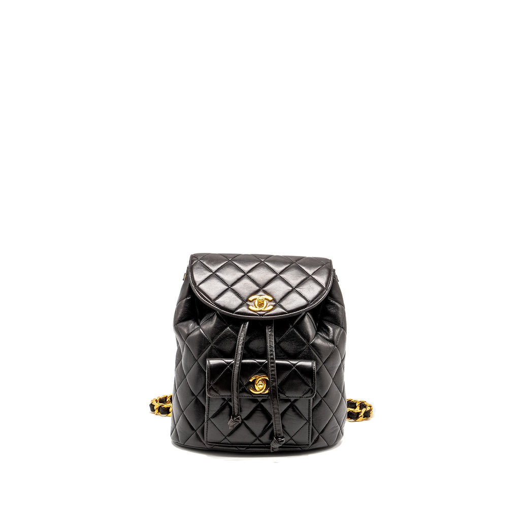 VINTAGE DUMA BACKPACK LAMBSKIN BLACK GHW