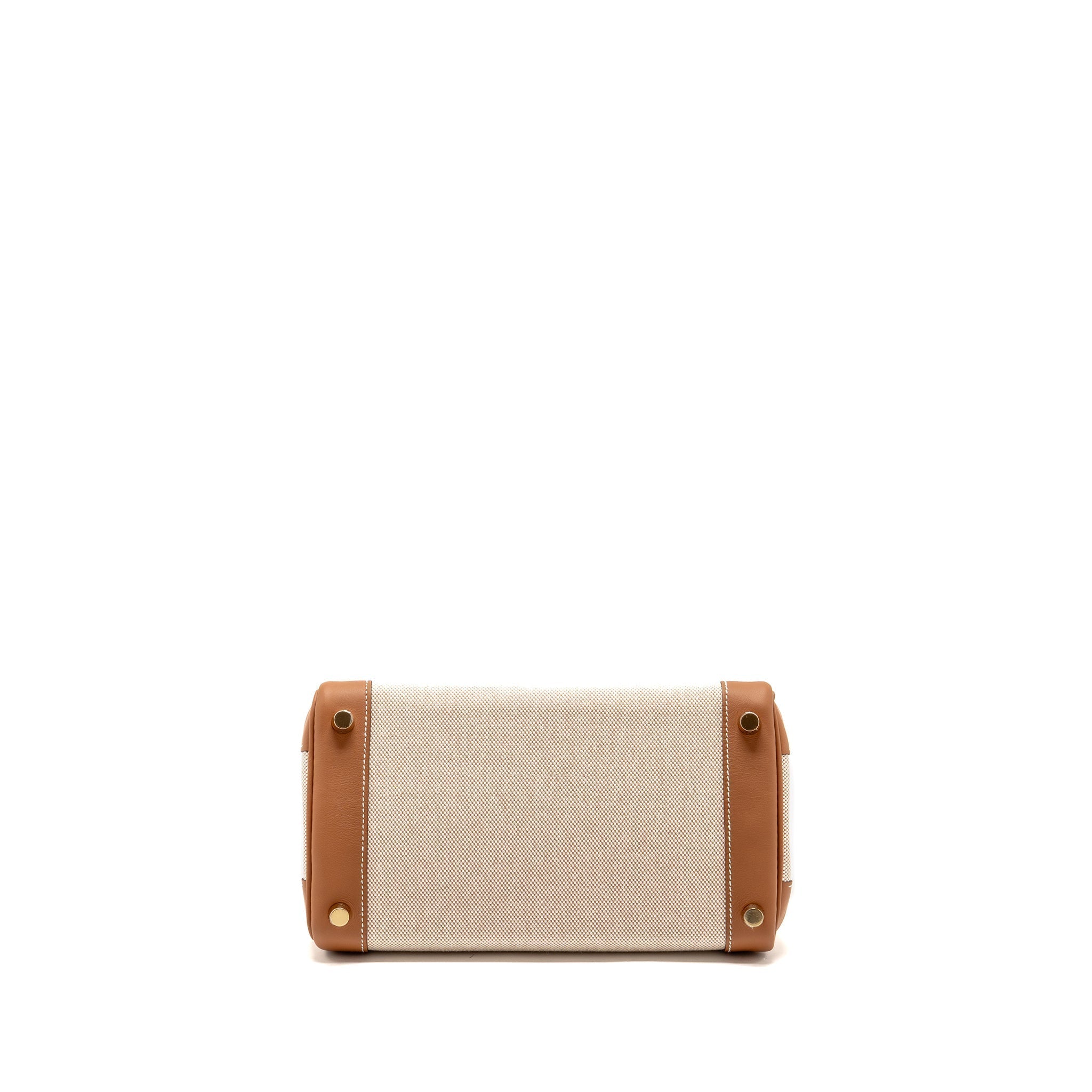 HERMES BIRKIN 25 TOILE H CANVAS / SWIFT LEATHER ECRU-BEIGE / GOLD GHW