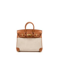 HERMES BIRKIN 25 TOILE H CANVAS / SWIFT LEATHER ECRU-BEIGE / GOLD GHW