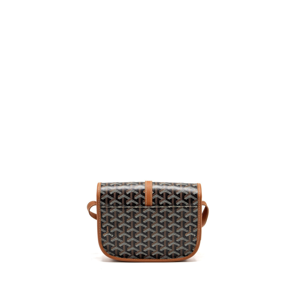 BELVEDERE PM MESSENGER BAG GOYARDLINE CANVAS/CALFSKIN BLACK/TAN SHW