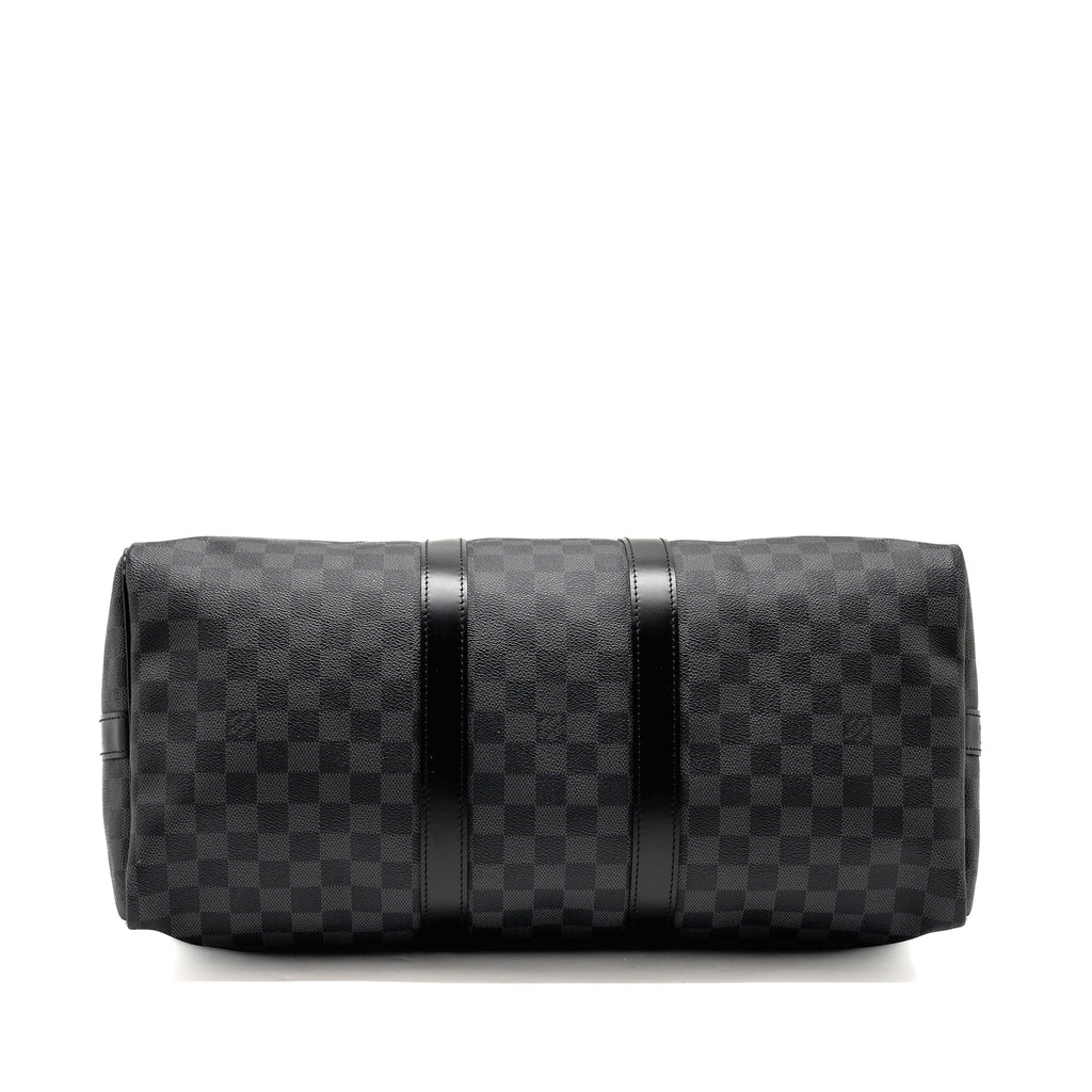 KEEPALL BANDOULIERE 45 DAMIER GRAPHITE CANVAS BLACK SHW