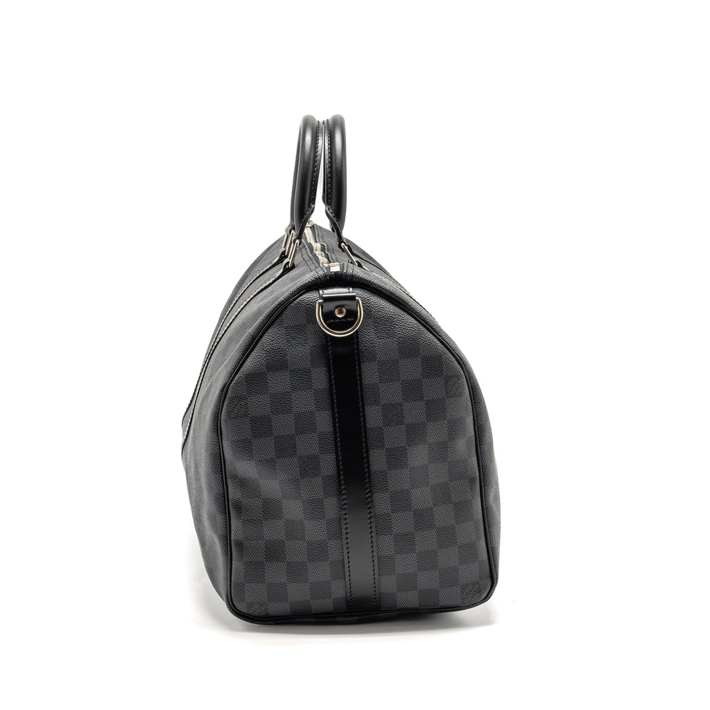 KEEPALL BANDOULIERE 45 DAMIER GRAPHITE CANVAS BLACK SHW