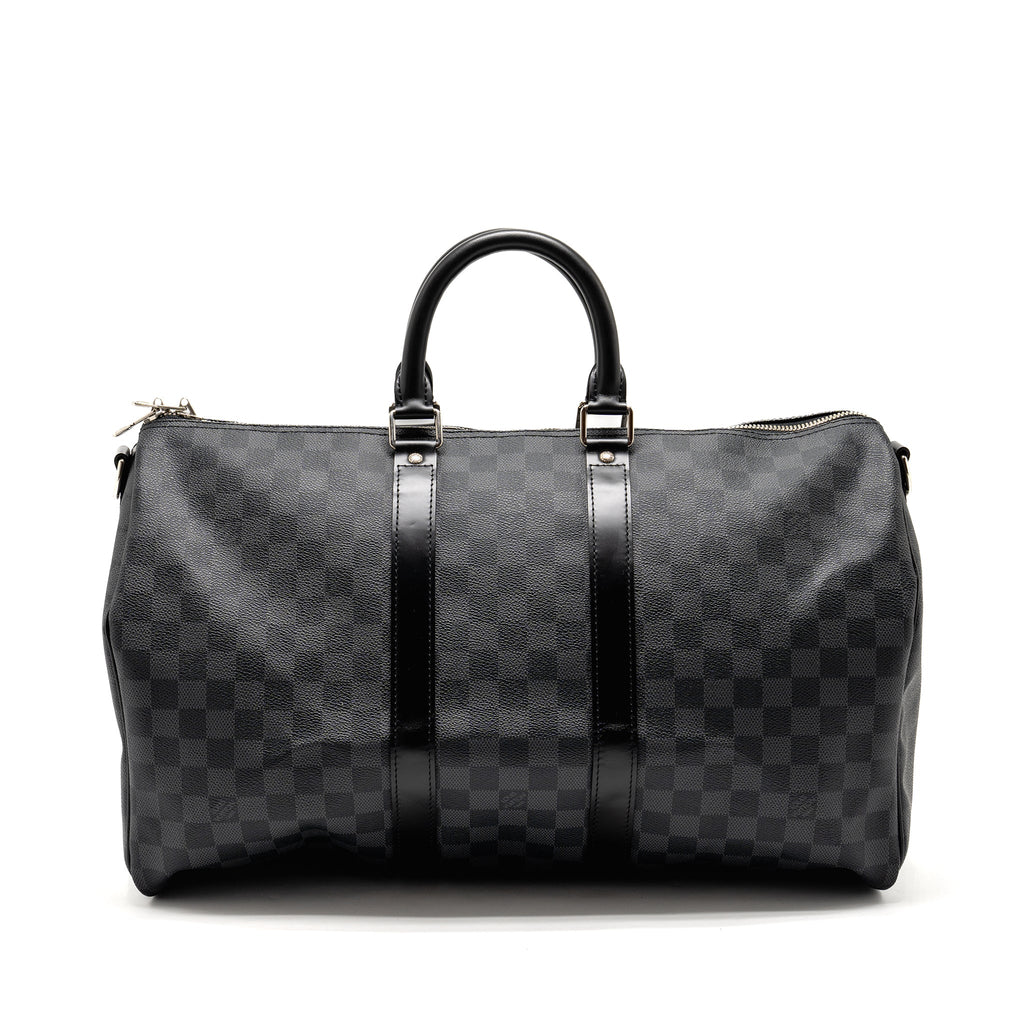 KEEPALL BANDOULIERE 45 DAMIER GRAPHITE CANVAS BLACK SHW