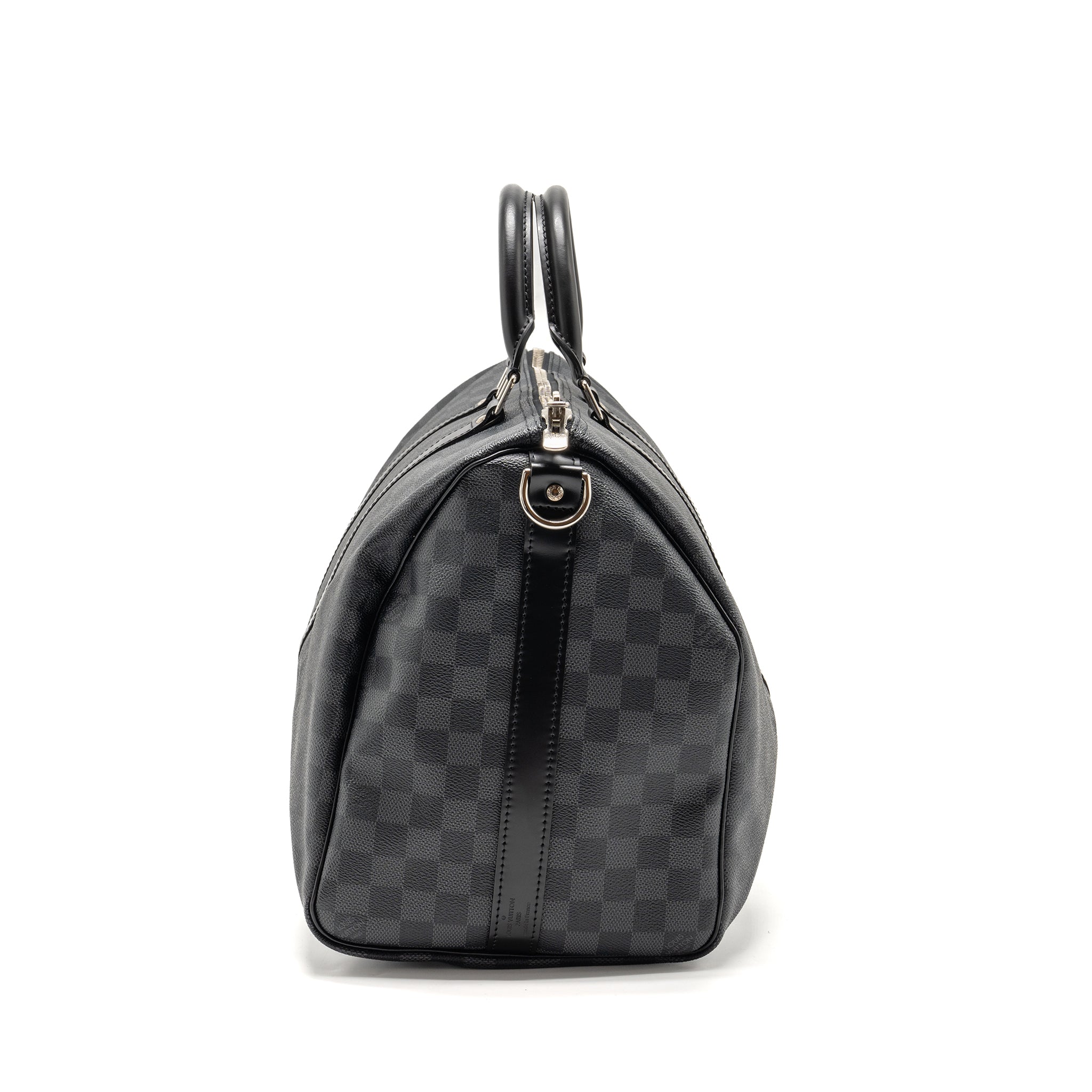 KEEPALL BANDOULIERE 45 DAMIER GRAPHITE CANVAS BLACK SHW