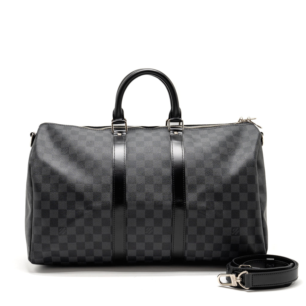 KEEPALL BANDOULIERE 45 DAMIER GRAPHITE CANVAS BLACK SHW