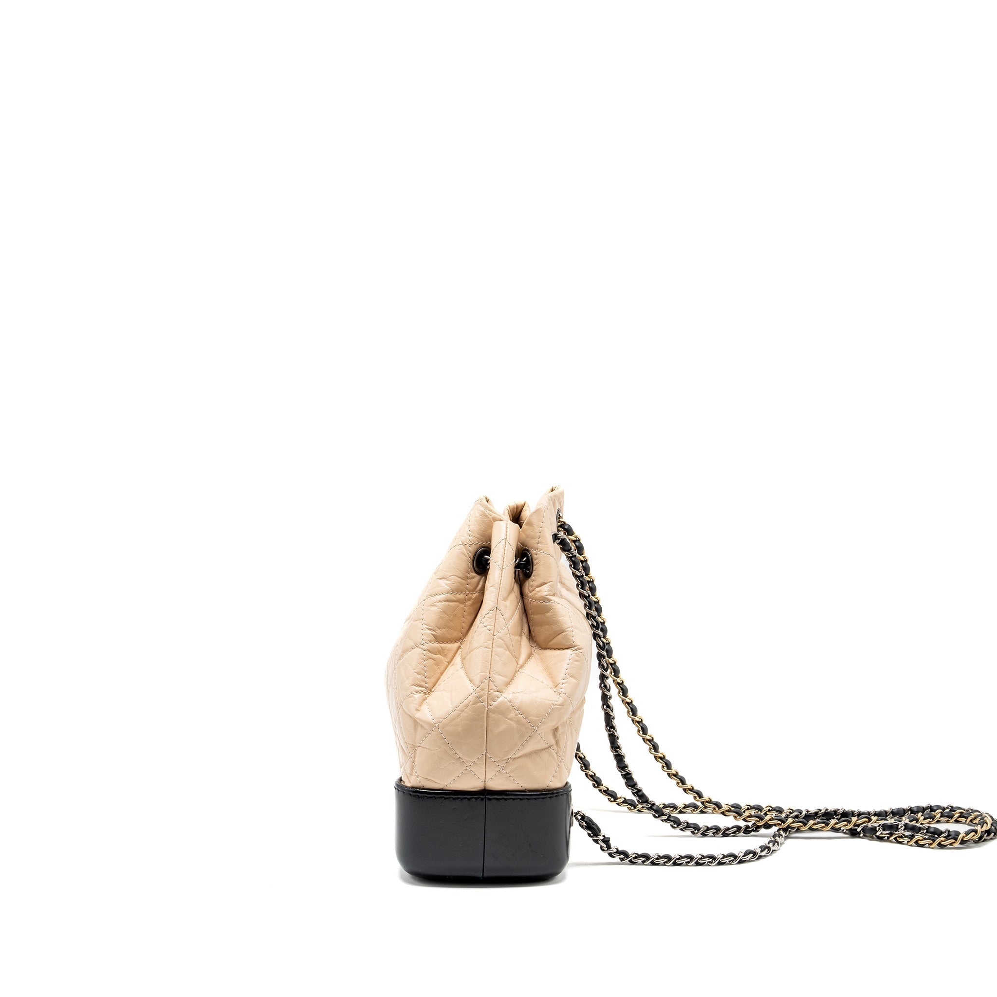 SMALL GABRIELLE BACKPACK AGED CALFSKIN BEIGE/BLACK MULTICOLOUR HARDWARE