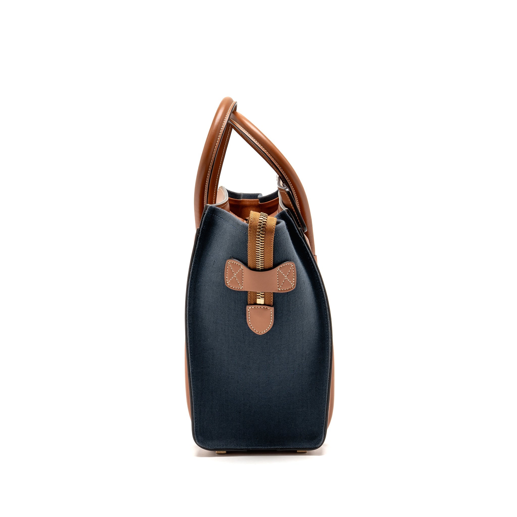 MICRO LUGGAGE BAG CALFSKIN/DENIM NAVY/TAN GHW