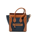 MICRO LUGGAGE BAG CALFSKIN/DENIM NAVY/TAN GHW