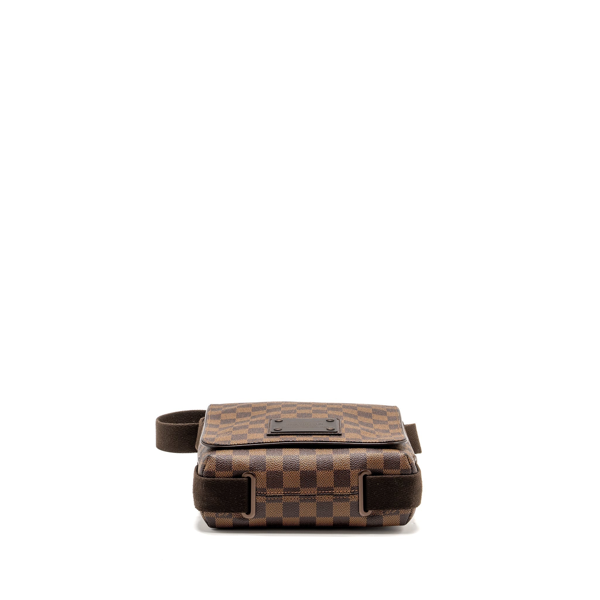 BROOKLYN PM MESSENGER BAG DAMIER EBENE CANVAS BROWN HARDWARE
