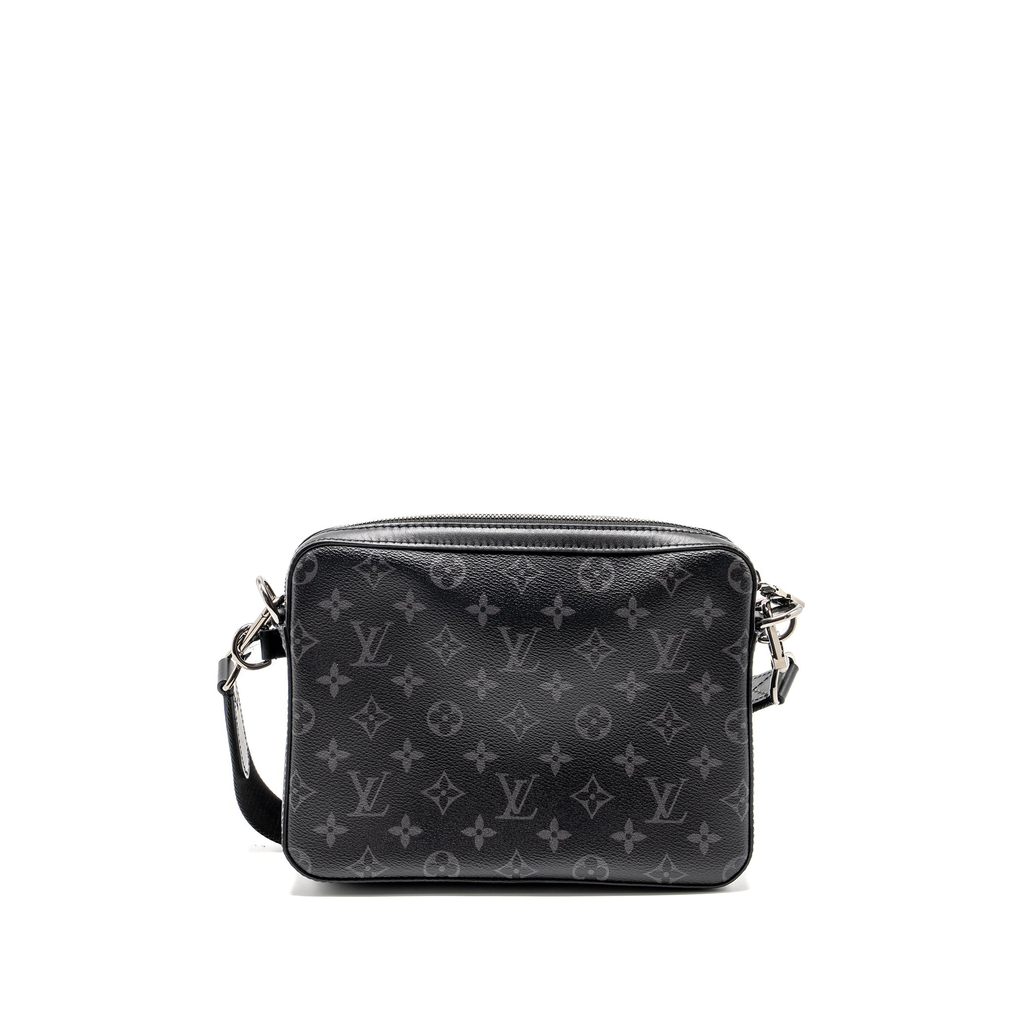 TRIO MESSANGER MONOGRAM ECLIPSE CANVAS BLACK/GREY WITH BLACK HARDWARE