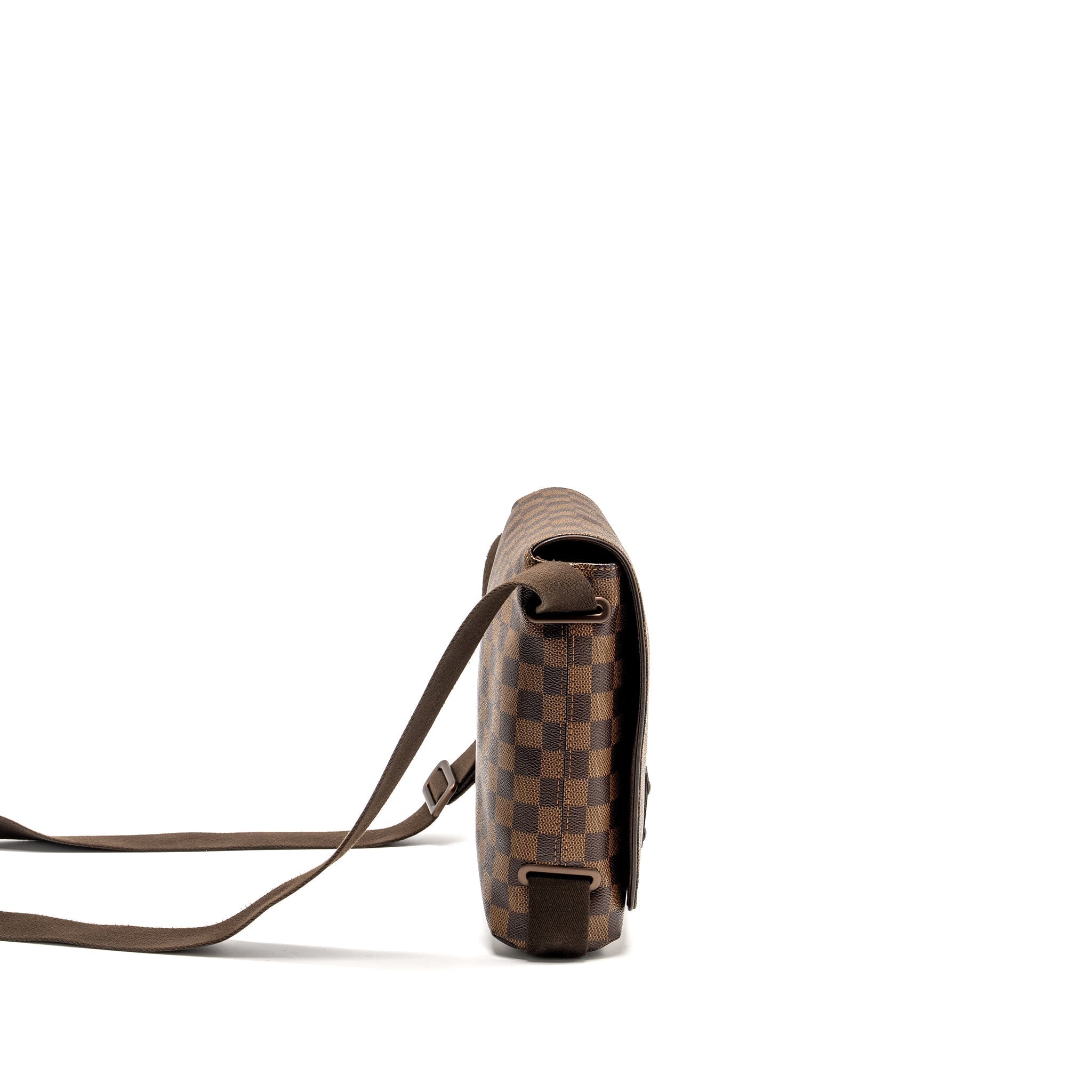BROOKLYN PM MESSENGER BAG DAMIER EBENE CANVAS BROWN HARDWARE
