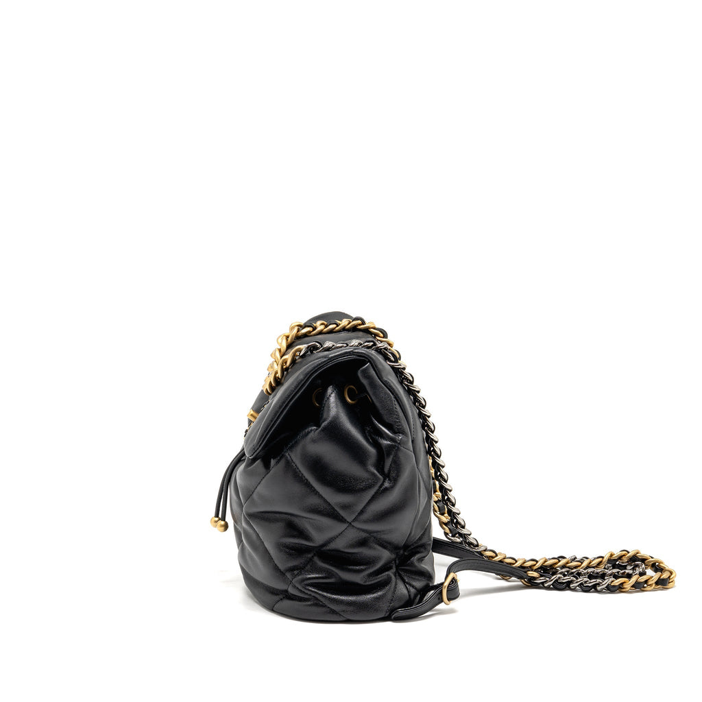 24C 19 BACKPACK LAMBSKIN BLACK MULTICOLOUR HARDWARE (MICROCHIP)