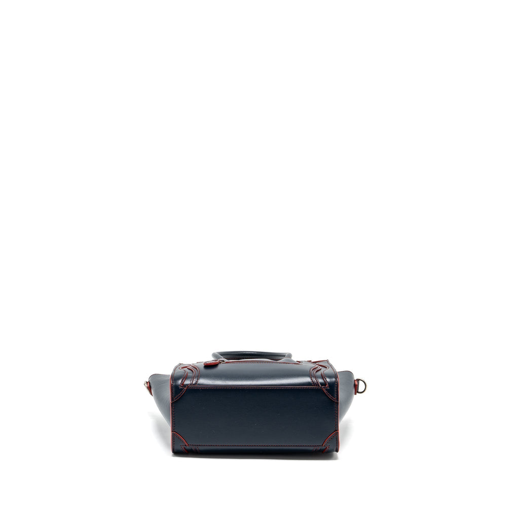NANO LUGGAGE BAG CALFSKIN NAVY / RED SHW