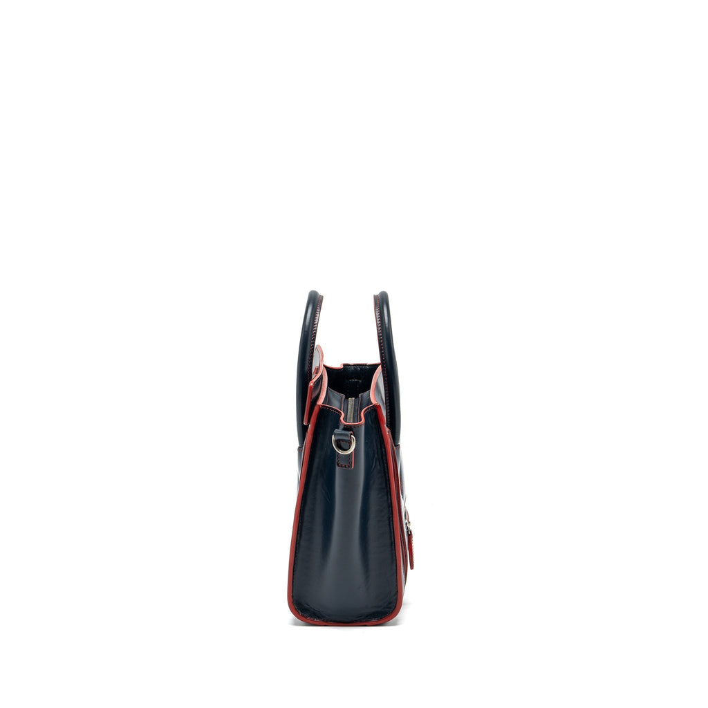 NANO LUGGAGE BAG CALFSKIN NAVY / RED SHW
