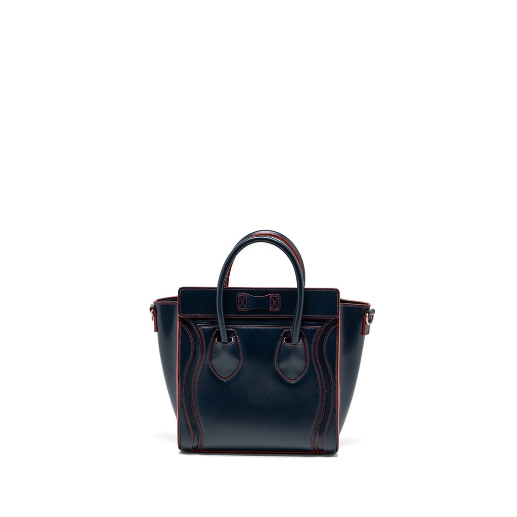 NANO LUGGAGE BAG CALFSKIN NAVY / RED SHW