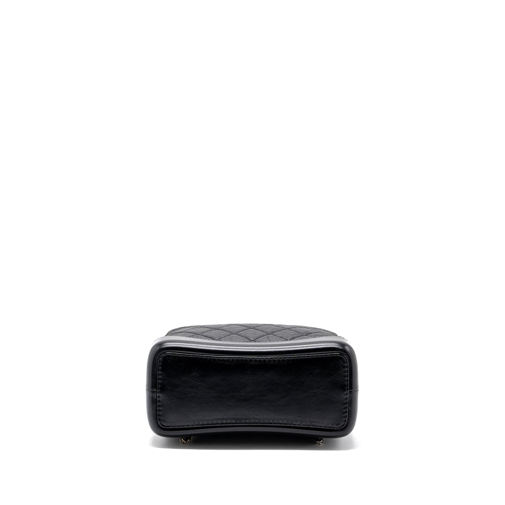 SMALL GABRIELLE BACKPACK AGED CALFSKIN BLACK RUTHENIUM HARDWARE (MICROCHIP)