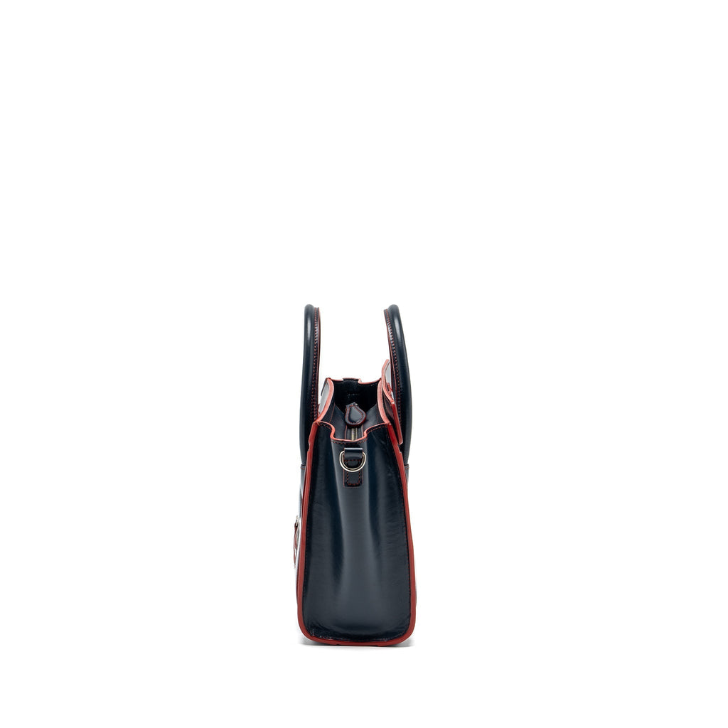 NANO LUGGAGE BAG CALFSKIN NAVY / RED SHW