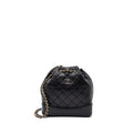 SMALL GABRIELLE BACKPACK AGED CALFSKIN BLACK RUTHENIUM HARDWARE (MICROCHIP)
