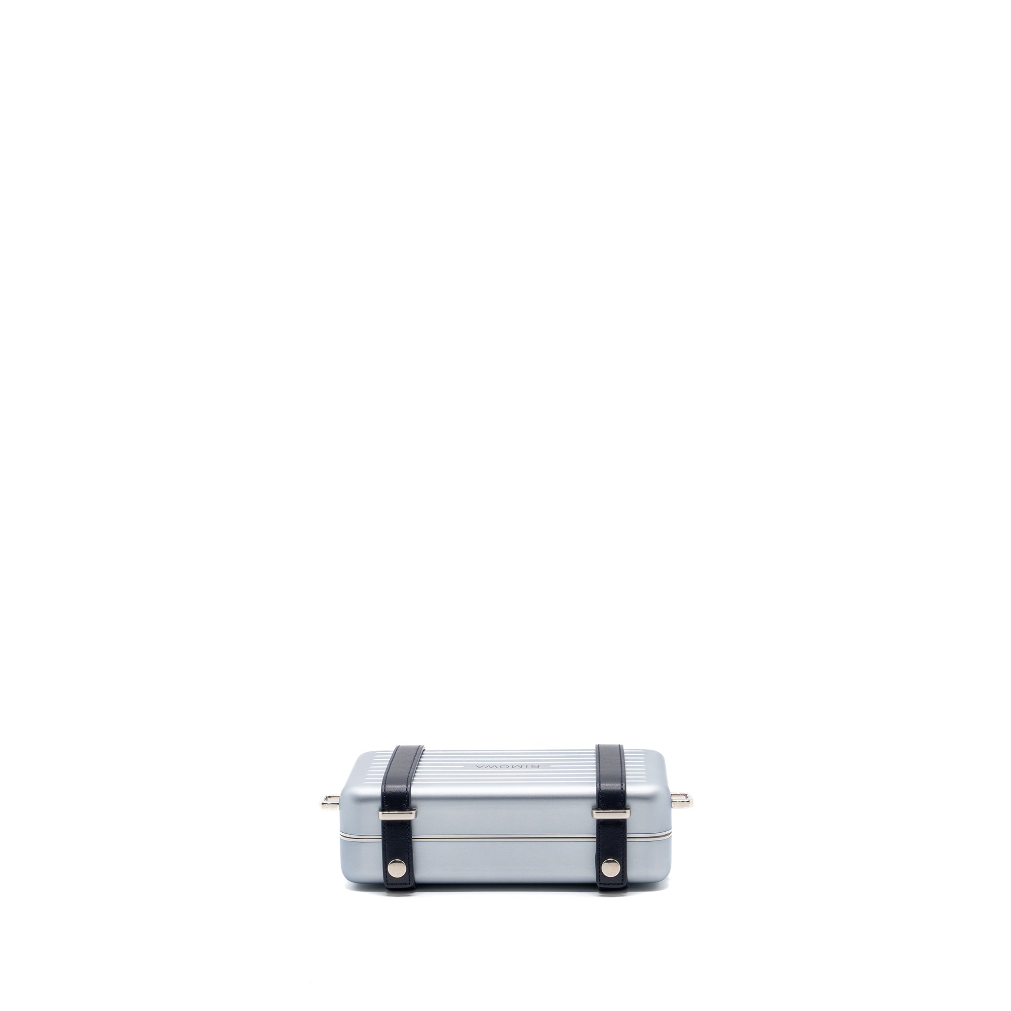 X RIMOWA CLUTCH TRUNK BAG ALUMINIUM / CALFSKIN SILVER / BLACK SHW