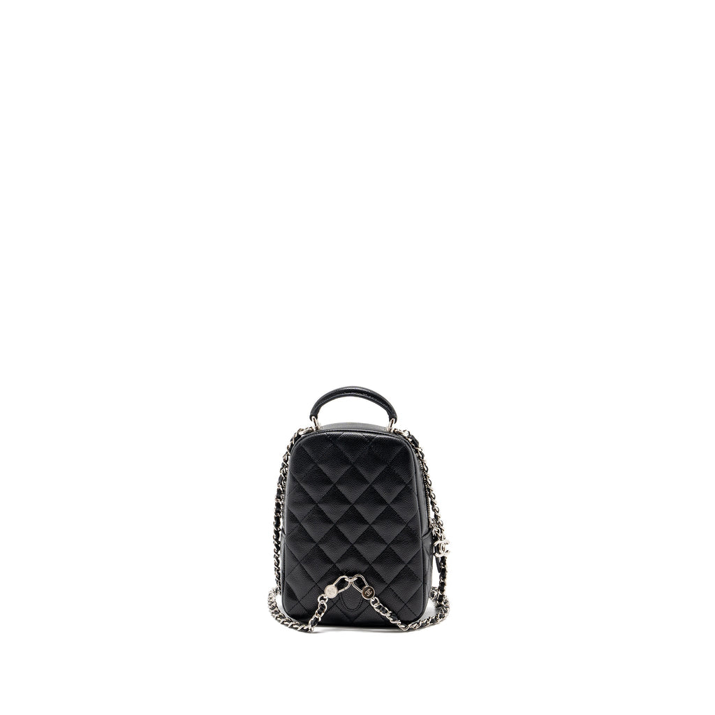 24C MINI BACKPACK/CROSSBODY BAG CAVIAR BLACK SHW(MICROCHIP)