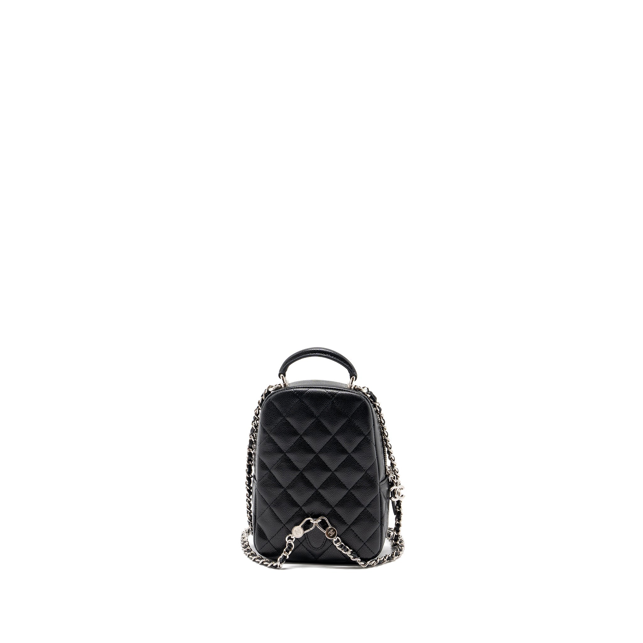 24C MINI BACKPACK/CROSSBODY BAG CAVIAR BLACK SHW(MICROCHIP)