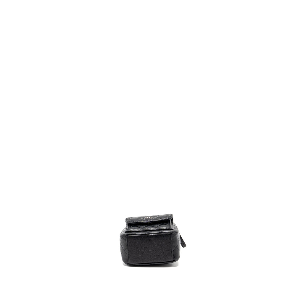 24C MINI BACKPACK/CROSSBODY BAG CAVIAR BLACK SHW(MICROCHIP)