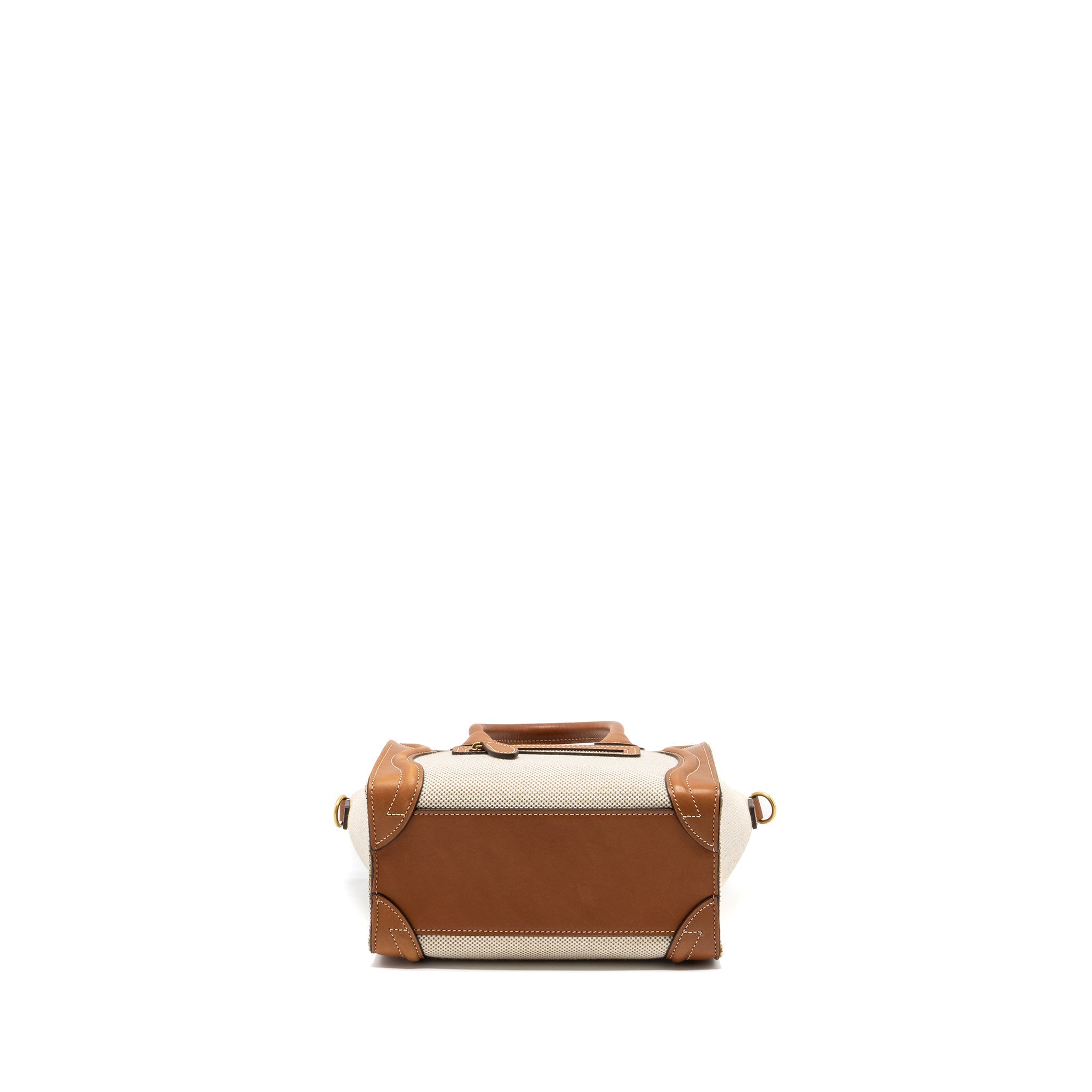 NANO LUGGAGE BAG CANVAS/LEATHER TAN/WHITE GHW